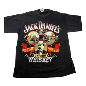 Vintage Single Stitch Jack Daniels Whiskey Men's t-Shirt tee Black sz XL Cotton